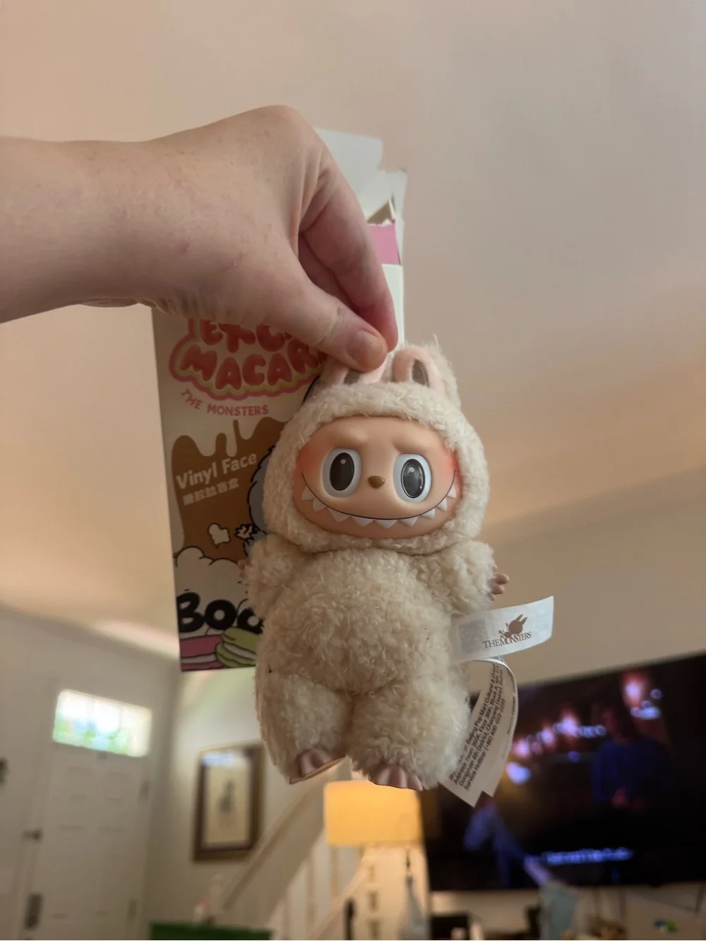 Exiting macaron labubu authentic  Beige Monster  Toy